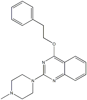2-[4-Methyl-1-piperazinyl]-4-(2-phenylethoxy)quinazoline,,结构式