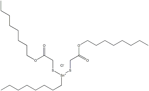 Octylbis(octyloxycarbonylmethylthio)tin(IV) chloride Structure