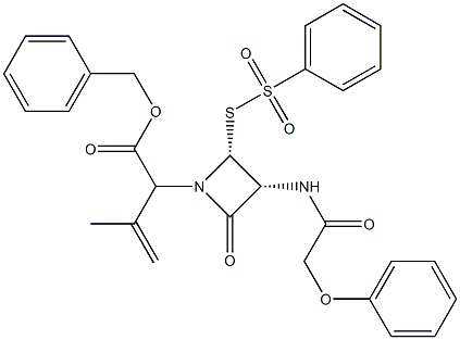 3-Methyl-2-[(3R,4R)-2-oxo-3-[(phenoxyacetyl)amino]-4-[(phenylsulfonyl)thio]azetidin-1-yl]-3-butenoic acid benzyl ester