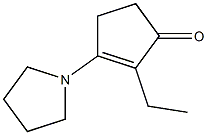 2-Ethyl-3-(pyrrolidin-1-yl)-2-cyclopenten-1-one,,结构式
