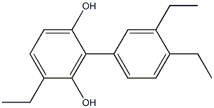 4-エチル-2-(3,4-ジエチルフェニル)ベンゼン-1,3-ジオール 化学構造式