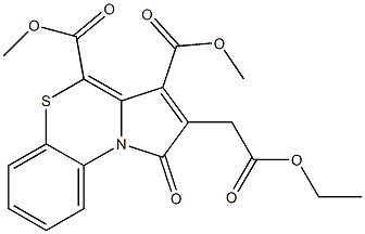 2-[(Ethoxycarbonyl)methyl]-1-oxo-1H-pyrrolo[2,1-c][1,4]benzothiazine-3,4-dicarboxylic acid dimethyl ester Structure