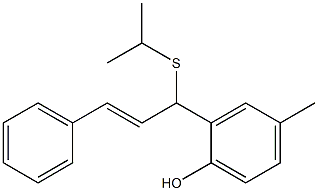 2-[1-(イソプロピルチオ)-3-フェニル-2-プロペニル]-4-メチルフェノール 化学構造式