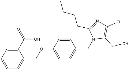 2-[4-(2-Butyl-4-chloro-5-hydroxymethyl-1H-imidazol-1-ylmethyl)phenoxymethyl]benzoic acid,,结构式