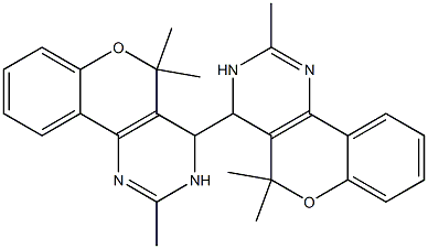 3,3',4,4'-テトラヒドロ-2,2',5,5,5',5'-ヘキサメチル-4,4'-ビ[5H-[1]ベンゾピラノ[4,3-d]ピリミジン] 化学構造式
