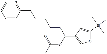 Acetic acid 1-[5-(trimethylsilyl)-3-furyl]-6-(2-pyridyl)hexyl ester,,结构式