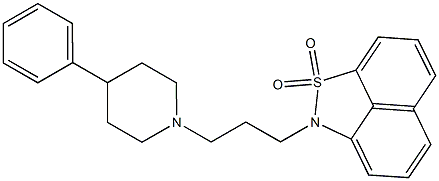 2-[3-[4-フェニル-1-ピペリジニル]プロピル]-2H-ナフト[1,8-cd]イソチアゾール1,1-ジオキシド 化学構造式