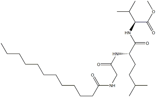 N-[(S)-2-[[[(ドデカノイル)アミノ]アセチル]アミノ]-5-メチルヘキサノイル]-L-バリンメチル 化学構造式