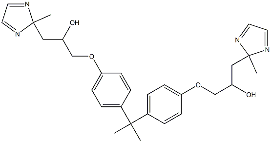 1,1'-(2,2-プロパンジイル)ビス[(4,1-フェニレン)オキシ]ビス[3-(2-メチル-2H-イミダゾール-2-イル)-2-プロパノール] 化学構造式