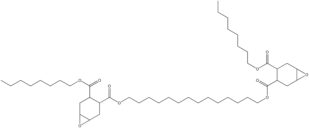ビス[2-(オクチルオキシカルボニル)-4,5-エポキシ-1-シクロヘキサンカルボン酸]1,14-テトラデカンジイル 化学構造式