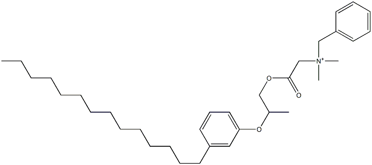 N,N-Dimethyl-N-benzyl-N-[[[2-(3-tetradecylphenyloxy)propyl]oxycarbonyl]methyl]aminium Structure