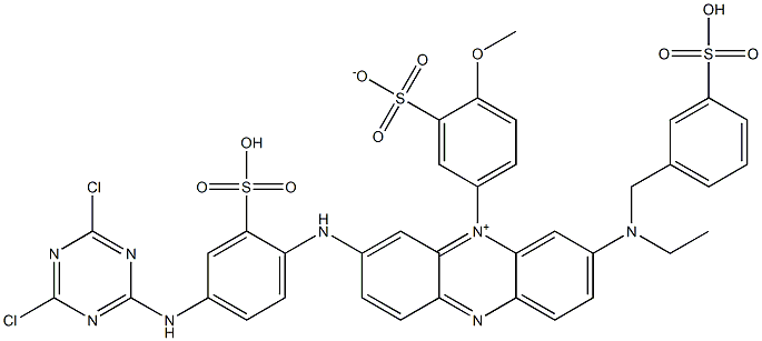 3-[[4-[(4,6-Dichloro-1,3,5-triazin-2-yl)amino]-2-sulfophenyl]amino]-7-[ethyl[(3-sulfophenyl)methyl]amino]-5-(4-methoxy-3-sulfonatophenyl)phenazin-5-ium