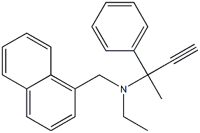 N-エチル-N-(1-ナフチルメチル)(3-フェニル-1-ブチン-3-イル)アミン 化学構造式