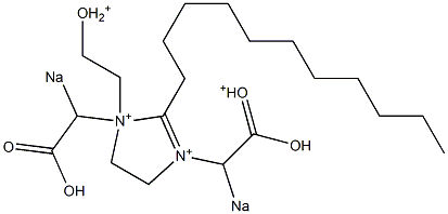 1,3-ビス(ソジオカルボキシメチル)-4,5-ジヒドロ-1-(2-ヒドロキシエチル)-2-ウンデシル-1H-イミダゾール-1,3-ジイウム 化学構造式