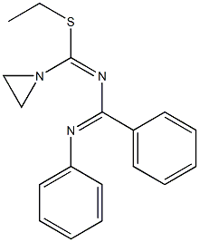 4-(1-Aziridinyl)-4-ethylthio-1-(phenyl)-2-phenyl-1,3-diaza-1,3-butadiene 结构式