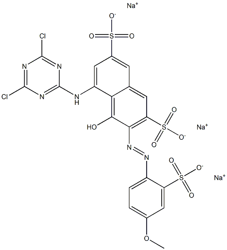5-(4,6-Dichloro-1,3,5-triazin-2-ylamino)-4-hydroxy-3-(4-methoxy-2-sulfophenylazo)-2,7-naphthalenedisulfonic acid trisodium salt