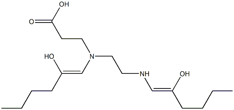 3-[N-(2-Hydroxy-1-hexenyl)-N-[2-(2-hydroxy-1-hexenylamino)ethyl]amino]propionic acid 结构式