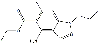 1-Propyl-4-amino-6-methyl-1H-pyrazolo[3,4-b]pyridine-5-carboxylic acid ethyl ester Structure