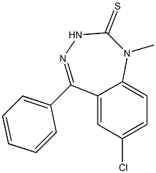 7-Chloro-1-methyl-5-phenyl-1H-1,3,4-benzotriazepine-2(3H)-thione,,结构式