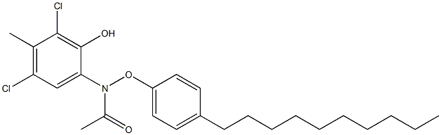 2-(4-Decylphenoxyacetylamino)-4,6-dichloro-5-methylphenol Struktur