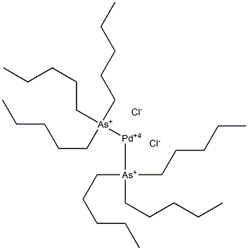 Bis(tripentylarsonio)palladium(IV) dichloride Struktur