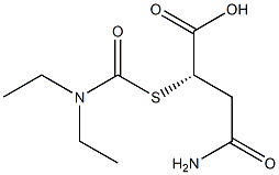 (-)-N,N-ジエチルチオカルバミド酸S-[(S)-1-カルボキシ-2-(アミノカルボニル)エチル] 化学構造式