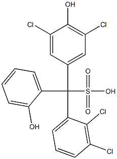 (2,3-Dichlorophenyl)(3,5-dichloro-4-hydroxyphenyl)(2-hydroxyphenyl)methanesulfonic acid,,结构式
