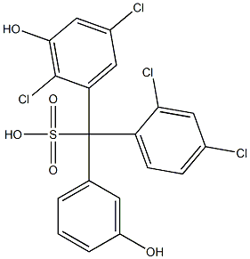 (2,4-Dichlorophenyl)(2,5-dichloro-3-hydroxyphenyl)(3-hydroxyphenyl)methanesulfonic acid Struktur