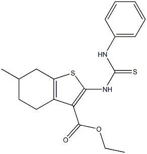 4,5,6,7-Tetrahydro-2-(3-phenylthioureido)-6-methylbenzo[b]thiophene-3-carboxylic acid ethyl ester Structure