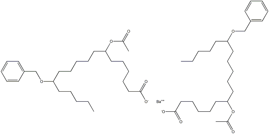 ビス(13-ベンジルオキシ-7-アセチルオキシステアリン酸)バリウム 化学構造式