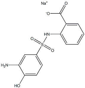 2-(3-Amino-4-hydroxyphenylsulfonylamino)benzenecarboxylic acid sodium salt Structure