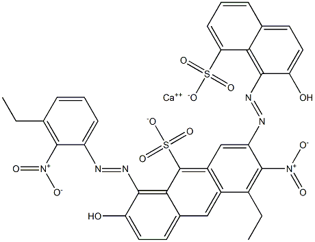 Bis[1-[(3-ethyl-2-nitrophenyl)azo]-2-hydroxy-8-naphthalenesulfonic acid]calcium salt,,结构式