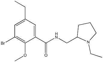 N-[(1-Ethyl-2-pyrrolidinyl)methyl]-2-methoxy-3-bromo-5-ethylbenzamide 结构式