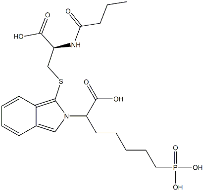 S-[2-(6-Phosphono-1-carboxyhexyl)-2H-isoindol-1-yl]-N-butyryl-L-cysteine Structure