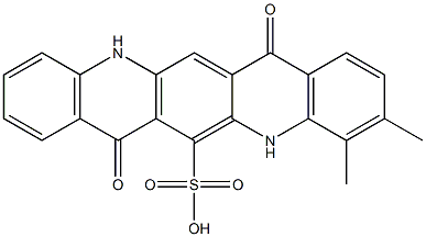 5,7,12,14-Tetrahydro-3,4-dimethyl-7,14-dioxoquino[2,3-b]acridine-6-sulfonic acid 结构式