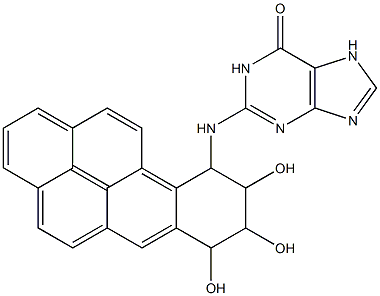 N-(7,8,9-Trihydroxy-7,8,9,10-tetrahydrobenzo[a]pyrene-10-yl)guanine,,结构式