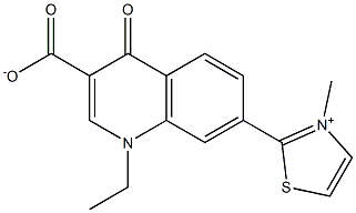 1,4-Dihydro-1-ethyl-4-oxo-7-[(3-methylthiazol-3-ium)-2-yl]quinoline-3-carboxylic acid,,结构式