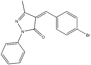 1-Phenyl-3-methyl-4-(4-bromobenzylidene)-2-pyrazoline-5-one Struktur
