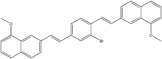 2-Bromo-1,4-bis[2-(8-methoxynaphthalen-2-yl)ethenyl]benzene,,结构式