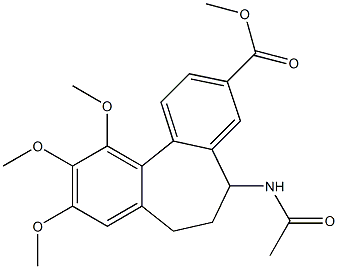 5-Acetylamino-6,7-dihydro-9,10,11-trimethoxy-5H-dibenzo[a,c]cycloheptene-3-carboxylic acid methyl ester,,结构式