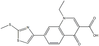 1,4-Dihydro-1-ethyl-4-oxo-7-[2-(methylthio)thiazol-4-yl]quinoline-3-carboxylic acid Struktur