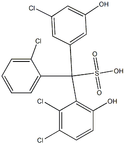 (2-Chlorophenyl)(3-chloro-5-hydroxyphenyl)(2,3-dichloro-6-hydroxyphenyl)methanesulfonic acid Structure