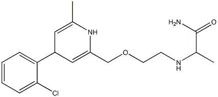 2-[[2-((1-Carbamoylethyl)amino)ethoxy]methyl]-4-(2-chlorophenyl)-6-methyl-1,4-dihydropyridine Struktur