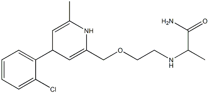 2-[[2-((1-Carbamoylethyl)amino)ethoxy]methyl]-4-(2-chlorophenyl)-6-methyl-1,4-dihydropyridine,,结构式