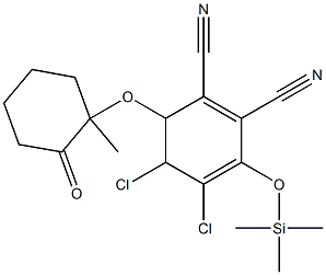 2-[2,3-Dicyano-5,6-dichloro-4-(trimethylsilyloxy)-2,4-cyclohexadienyloxy]-2-methylcyclohexanone|