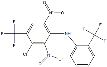 3-クロロ-4-トリフルオロメチル-2,6-ジニトロ-N-[2-トリフルオロメチルフェニル]ベンゼンアミン 化学構造式