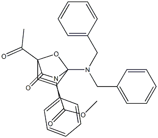 4-Acetyl-1-(dibenzylamino)-3-oxo-2-phenyl-7-oxa-2-azabicyclo[2.2.1]hept-5-ene-6-carboxylic acid methyl ester 结构式