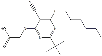 [2-tert-Butyl-5-cyano-6-hexylthio-4-pyrimidinyloxy]acetic acid Structure