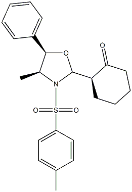 (2R)-2-[(2S,4S,5R)-4-Methyl-5-phenyl-3-(4-methylphenylsulfonyl)oxazolidin-2-yl]-1-cyclohexanone Struktur