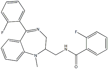 N-[[5-(2-Fluorophenyl)-2,3-dihydro-1-methyl-1H-1,4-benzodiazepin]-2-ylmethyl]-2-fluorobenzamide Struktur